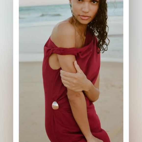 Zara Ruched Linen Blend Midi Dress - Picture 5 of 9